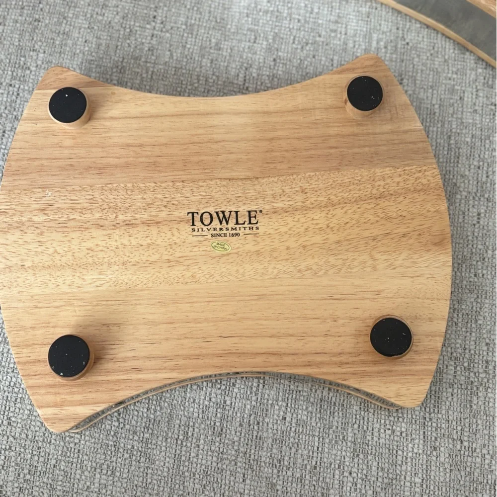 Towle Silversmiths 2 Inch Thick Maple Wood Butcher Block Serving Cutting Board